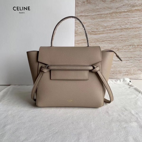 Celine Nano Belt Bag In Light Taupe Grained Calfskin High