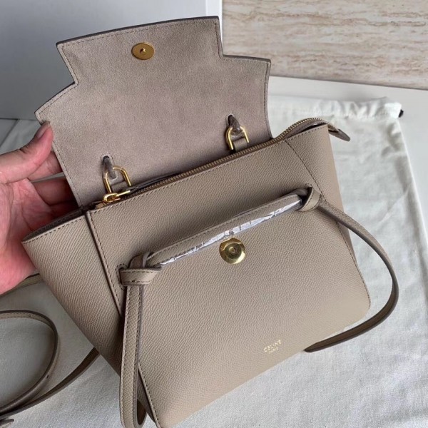 Celine Nano Belt Bag In Light Taupe Grained Calfskin High