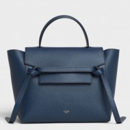 Celine Micro Belt Bag In Abyss Blue Grained Calfskin High