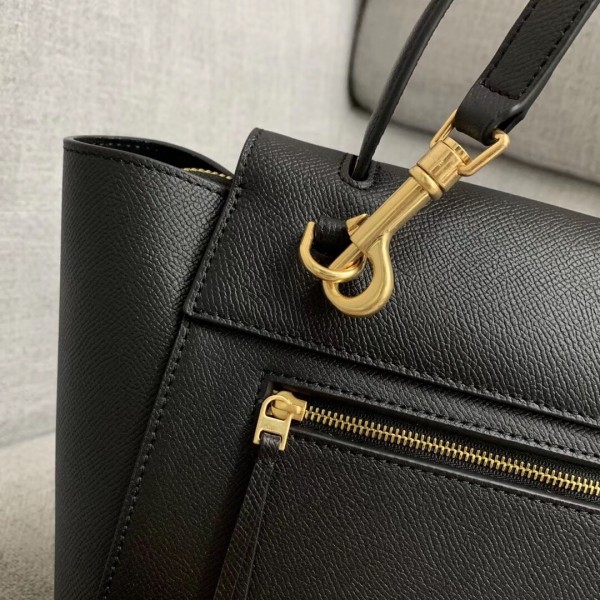 Celine Micro Belt Bag In Black Grained Calfskin High