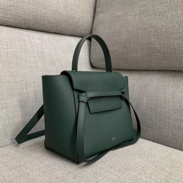 Celine Micro Belt Bag In Amazone Grained Calfskin High