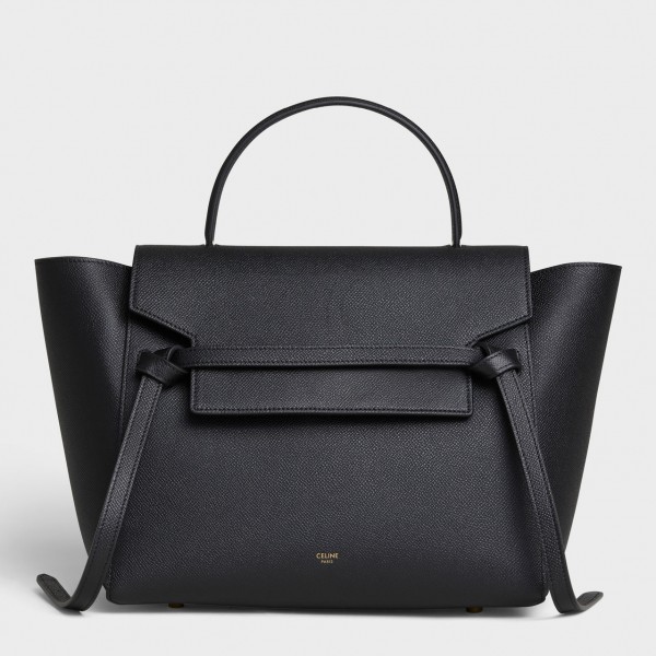 Celine Mini Belt Bag In Black Grained Calfskin High