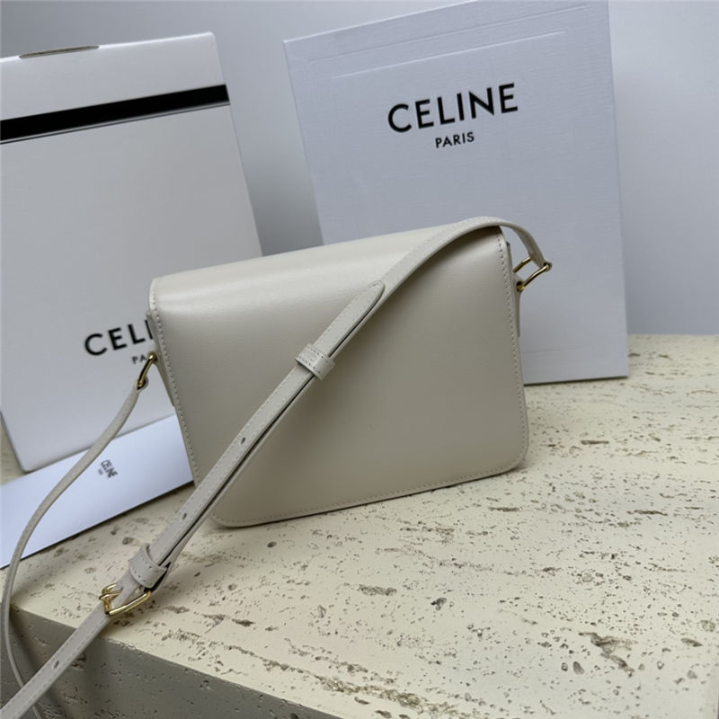 Celine Teen Triomphe Bag Shiny Calfskin Beige High