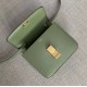 Celine Teen Classic Box Bag In Green Liege Calfskin High