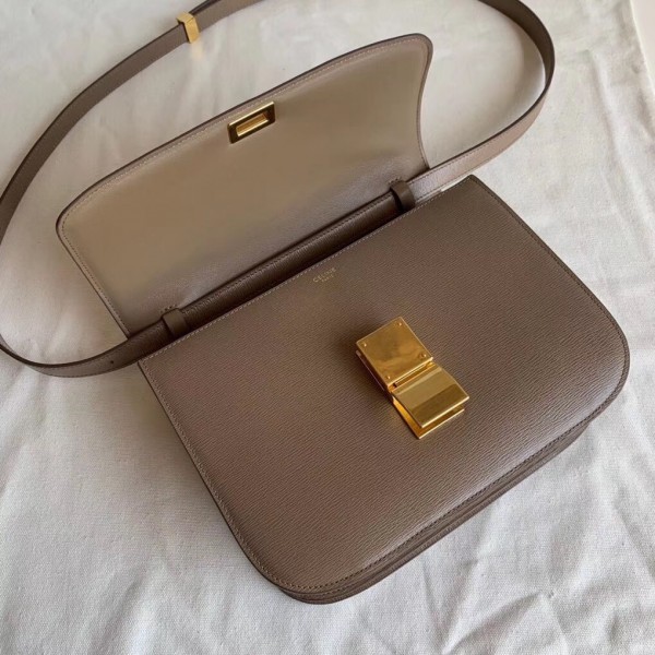 Celine Medium Classic Box Bag In Glazed Nut Liege Calfskin High