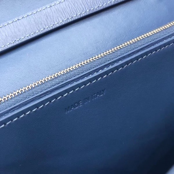 Celine Medium Classic Box Bag In Dark Indigo Liege Calfskin High