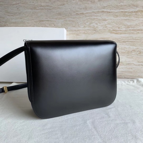 Celine Medium Classic Box Bag In Black Box Calfskin High