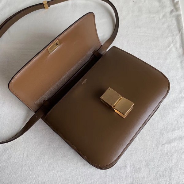 Celine Medium Classic Box Bag In Camel Box Calfskin High