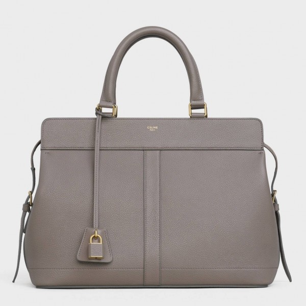 Celine Medium Cabas De France Bag In Grey Leather High