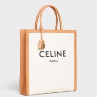 Celine Vertical Cabas Canvas Logo Print Bag High