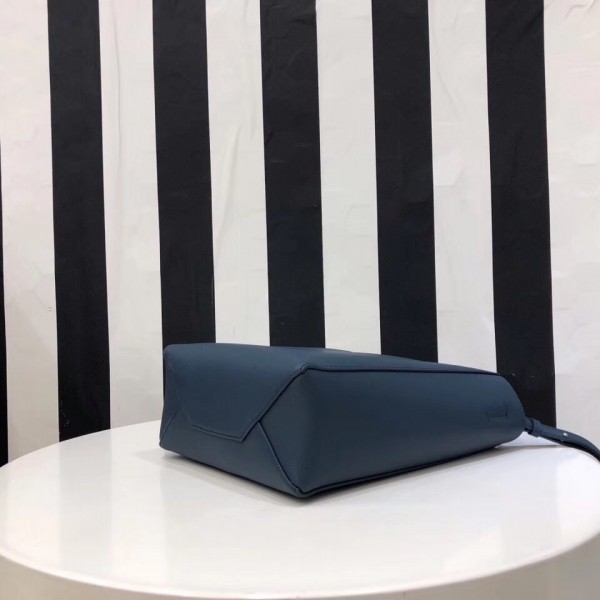 Celine Cabas Small Bag In Navy Blue Calfskin High