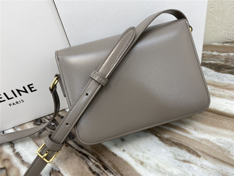 Celine Teen Triomphe Bag Shiny Calfskin Grey High