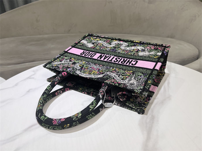 MEDIUM Dior BOOK TOTE Butterfly Around The World Embroidery High