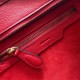 Celine Micro Luggage Bag In Red Drummed Calfskin High