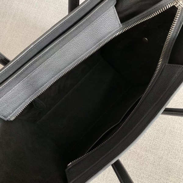 Celine Micro Luggage Bag In Black Drummed Calfskin High