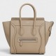 Celine Micro Luggage Bag In Dune Drummed Calfskin High