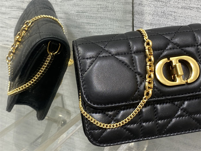 Dior MISS CARO POUCH WITH CHAIN Macrocannage Lambskin High