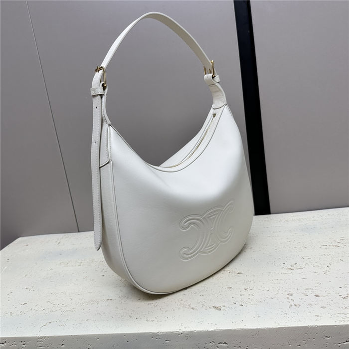 HELOISE CUIR TRIOMPHE BAG IN SUPPLE CALFSKIN White High