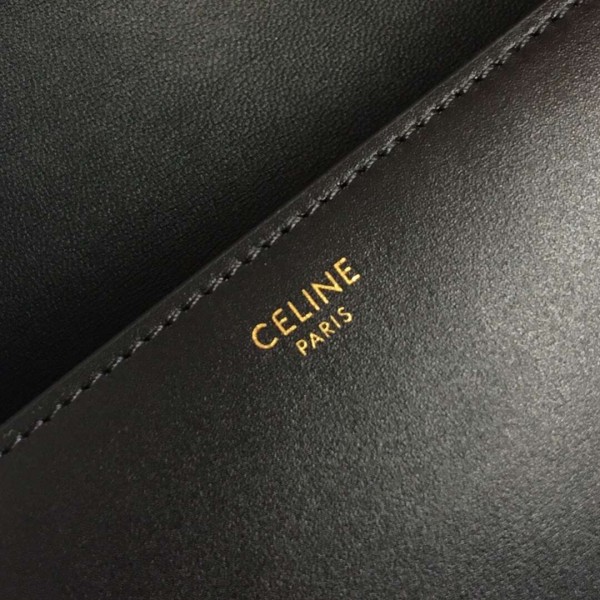 Celine Triomphe Medium Bag Calfskin Black High