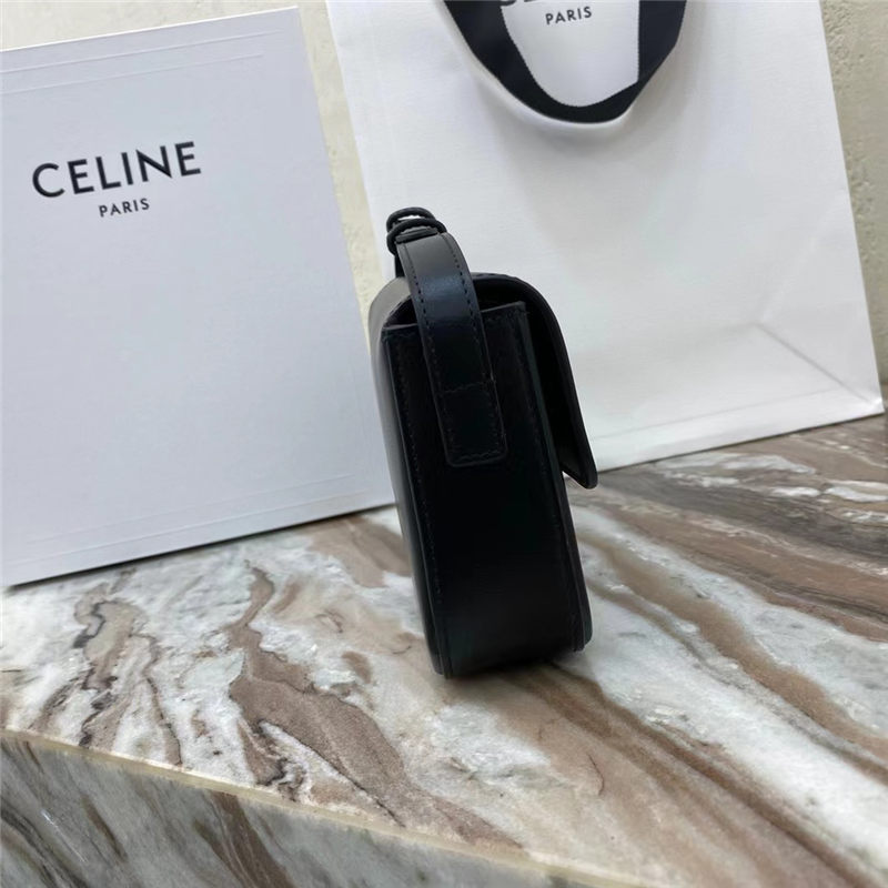 Celine SHOULDER BAG CLAUDE IN SHINY CALFSKIN BLACK High