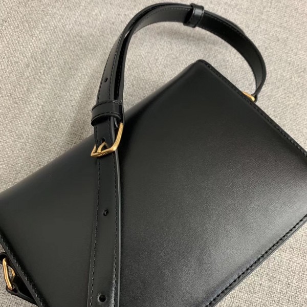 Celine Teen Triomphe Bag Shiny Calfskin Black High