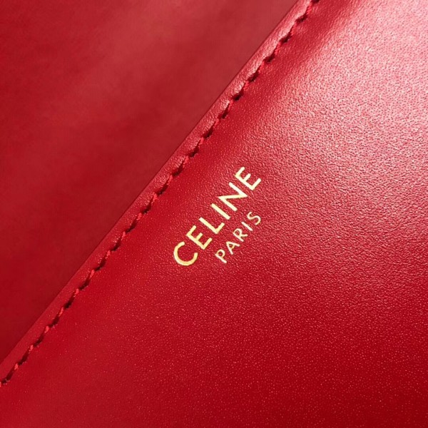 Celine Teen Triomphe Bag Shiny Calfskin Red High