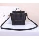 Celine Nano Luggage Bag In Black Drummed Calfskin Gold High