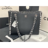 Chanel Shopping Tote Bag Calfskin AS8485 Black High