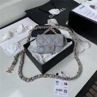 Chanel BELT BAG Lambskin Gold-tone Metal AP2305 Grey High