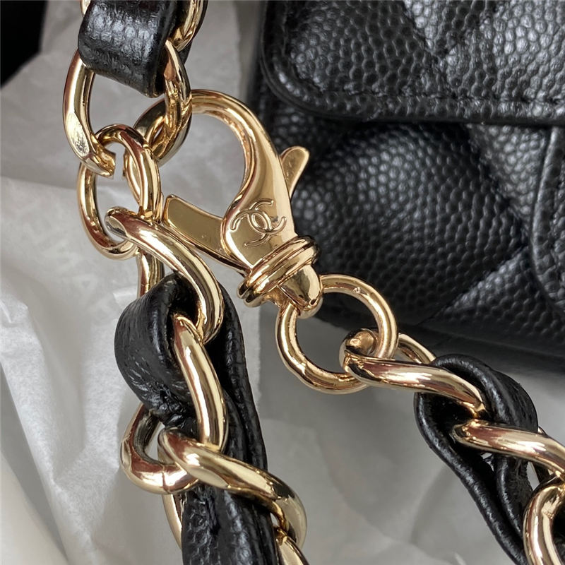 Chanel BELT BAG Grained Calfskin Gold-tone Metal AP2305 Black High