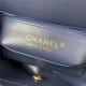 Chanel 22 MEDIUM HANDBAG Shiny Calfskin & Gold-Tone Metal AS3261 Lake High