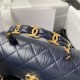 Chanel 22 MEDIUM HANDBAG Shiny Calfskin & Gold-Tone Metal AS3261 Lake High