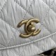 Chanel 22 MEDIUM HANDBAG Shiny Calfskin & Silver-Tone Metal AS3261 Nude High