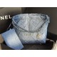 Chanel 22 SMALL HANDBAG Denim & Silver-Tone Metal AS3260 Gradient High