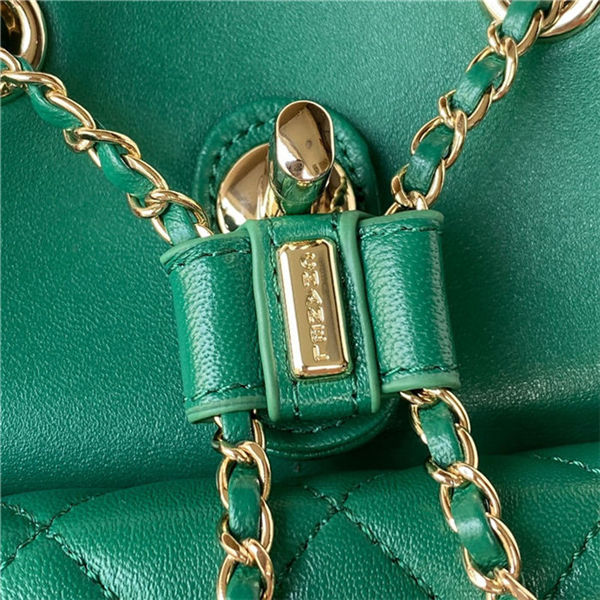 Chanel Duma Backpack 2908 Lambskin Gold-Tone Metal Green A