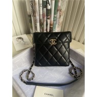 Chanel SMALL BOX BAG Lambskin & Gold Metal Black High