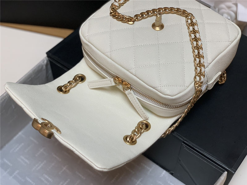 BACKPACK Grained Calfskin & Gold-Tone Metal AS3108 White High