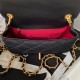 Chanel Small Flap Bag with Handle Velvet & Gold-Tone Metal AS3451 Black A