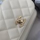 Chanel Mini Flap Bag A93749 Grained Calfskin Gold-Tone MetalWhite High