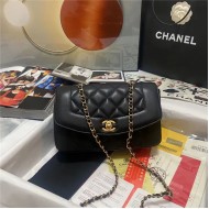 Chanel FLAP BAG 87062 Lambskin Gold-Tone Metal Black A