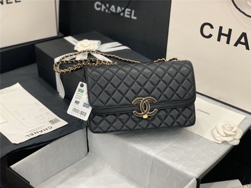 Chanel Flap Bag 57276 Lambskin Black High