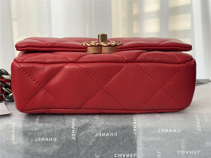 Chanel 19 Waist Bag AS1163 Lambskin Red High