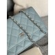 Classic Wallet on Chain AP0250 Grained Calfskin Light Blue Silver Metal B