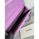 Classic Wallet on Chain AP0250 Grained Calfskin Purple Silver Metal B