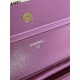 Classic Wallet on Chain AP0250 Grained Calfskin Purple Silver Metal B