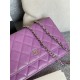 Classic Wallet on Chain AP0250 Grained Calfskin Purple Silver Metal B