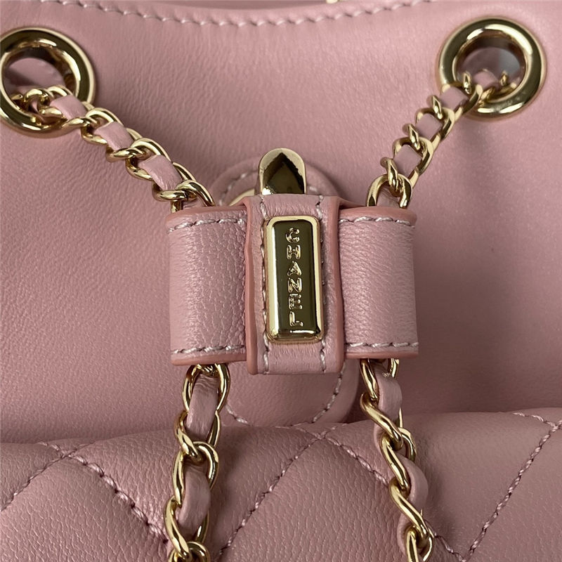 Chanel Duma Backpack 2908 Lambskin Gold-Tone Metal Pink A