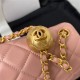 Mini FLAP BAG Lambskin Gold-Metal AS1787 Dusty Pink A