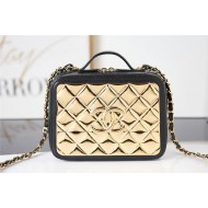 Chanel VANITY CASE Lambskin & Gold Metal AS2900 Black High