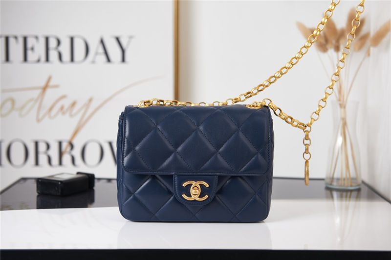 Chanel MINI FLAP BAG AS2693 Lambskin & Gold Metal Navy High